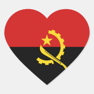 Angola-Flagge-Herz-Aufkleber Herz-Aufkleber