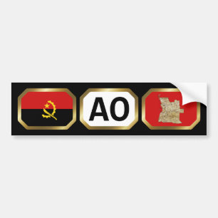Angola-Flagge-Karte-Code-Aufkleber Autoaufkleber