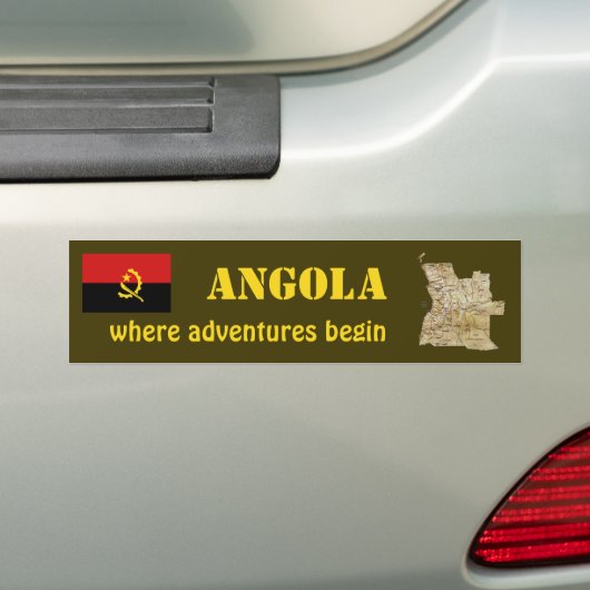 Angola-Flagge + Karten-Autoaufkleber Autoaufkleber (Auf Auto)