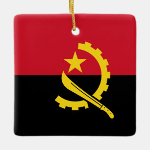 Angola-Flagge Keramikornament