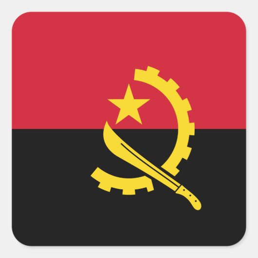 Angola-Flagge Quadratischer Aufkleber (Vorderseite)