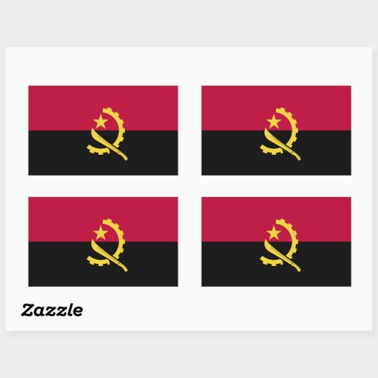 Angola-Flagge Rechteckiger Aufkleber (Blatt)
