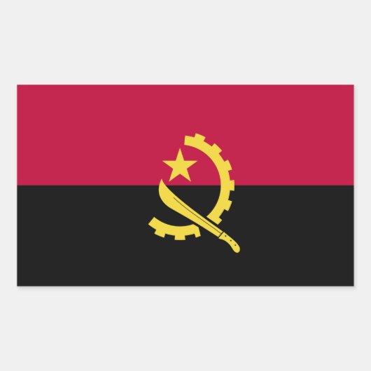 Angola-Flagge Rechteckiger Aufkleber (Vorderseite)