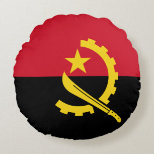 Angola-Flagge Rundes Kissen