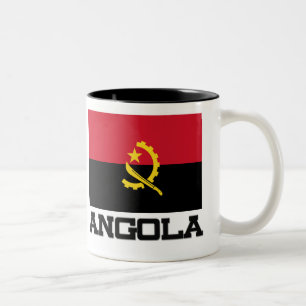 Angola-Flagge Zweifarbige Tasse