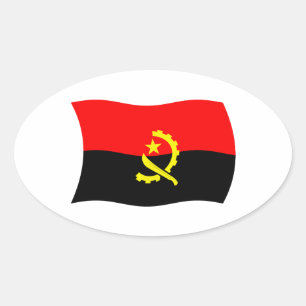 Angola-Flaggen-Aufkleber Ovaler Aufkleber