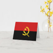 Angola-Flaggennotecard Karte (Gelbe Blume)