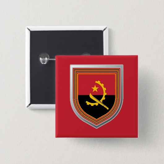 Angola-Flaggenschild Button (Vorne & Hinten)
