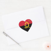 Angola Heart Sticker, Patriotic Angolan Flag Herz-Aufkleber (Umschlag)