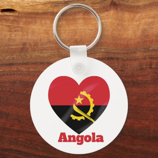 Angola-Herzenflagge Schlüsselanhänger (Vorderseite)