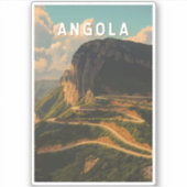 Angola Illustration Travel Art Vintag Aufkleber (Vorderseite)