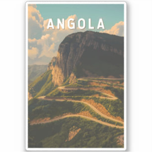 Angola Illustration Travel Art Vintag Aufkleber