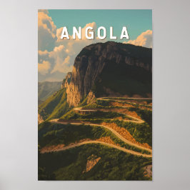 Angola Illustration Travel Art Vintag Poster