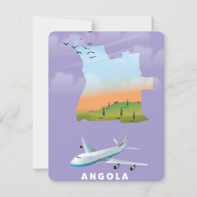 Angola illustriertes Kartenplakat (Vorderseite)