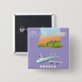 Angola illustriertes Kartenplakat Button (Vorne & Hinten)