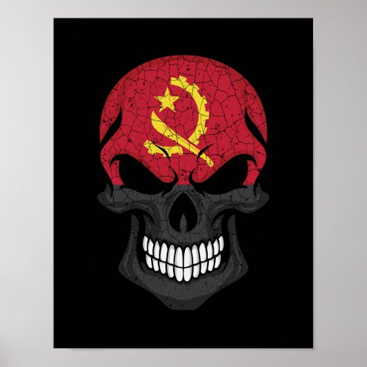 Angola lächelt Schädelflagge Poster (Vorne)