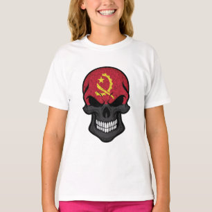 Angola lächelt Schädelflagge T-Shirt