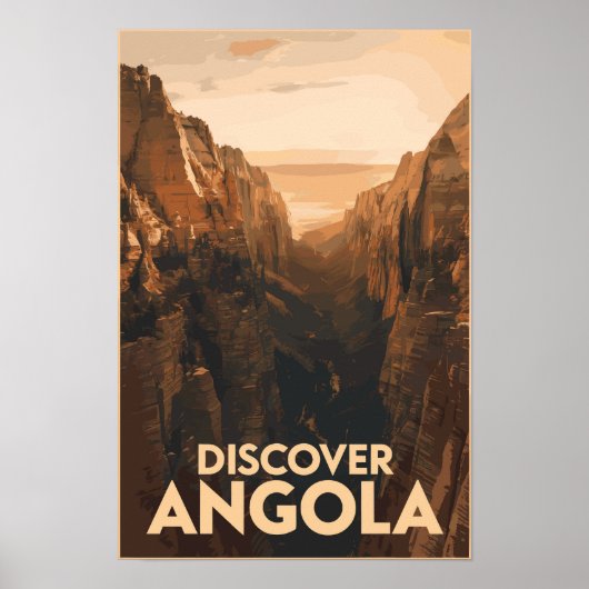 Angola Lubango Reise Kunst Vintage Poster (Vorne)
