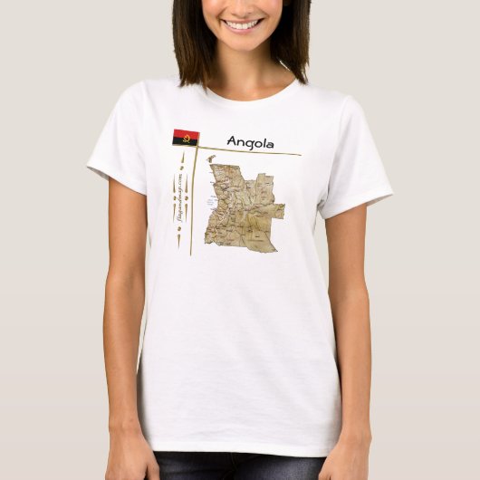Angola Map + Flag + T - Shirt (Vorderseite)
