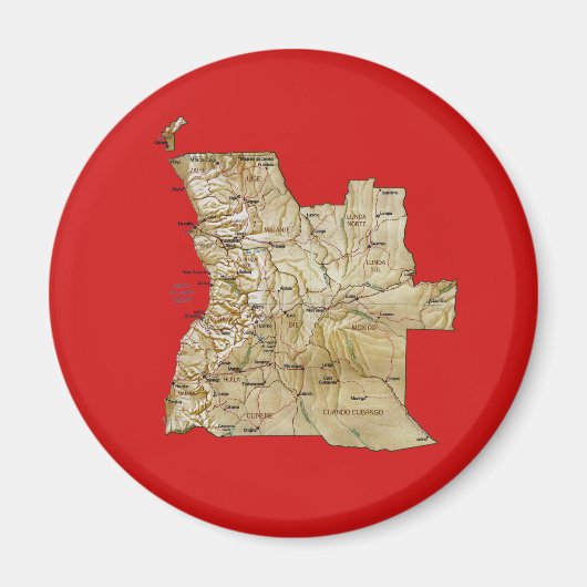Angola Map Magnet (Vorne)