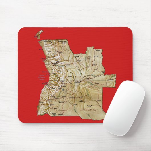 Angola Map Mousepad (Mit Mouse)