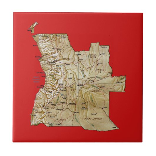 Angola Map Tile Fliese (Vorderseite)