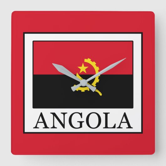 Angola Quadratische Wanduhr (Vorderseite)