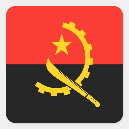 Angola Quadratischer Aufkleber (Vorderseite)