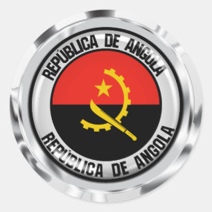 Angola Round Emblem Runder Aufkleber