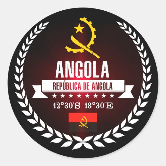 Angola Runder Aufkleber (Vorderseite)