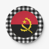 Angola-Tafel, Büffel, kariert und angolanische Fla Pappteller (Vorderseite)