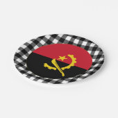 Angola-Tafel, Büffel, kariert und angolanische Fla Pappteller (Schrägansicht)