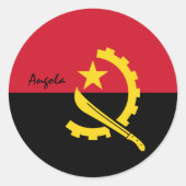 Angola und angolanische Flaggenpatrioten, Urlaub / Runder Aufkleber (Vorderseite)