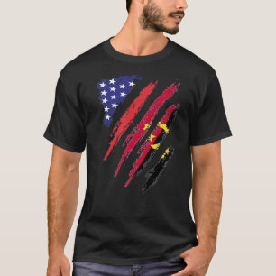 Angolan American Grown Flag USA Patriot Heritage T-Shirt