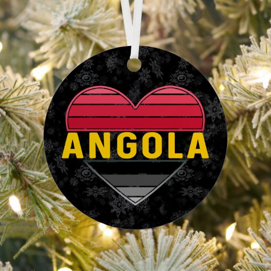 Angolan Heart, I Liebe Angola Weihnachten Ornament Aus Metall (InSitu)
