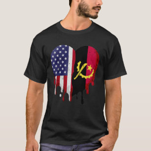 Angolan Heritage Month Angola Flag Herz T-Shirt