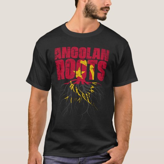Angolan Roots Angola Heritage Flag T-Shirt (Vorderseite)