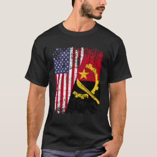 Angolan Roots Halb-Amerikanische Flagge Angola T-Shirt