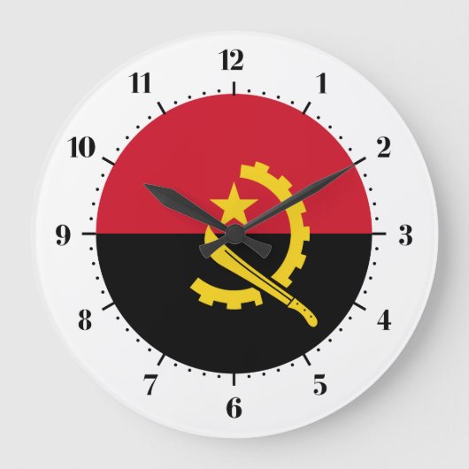 angolanische Flagge Große Wanduhr (Vorderseite)