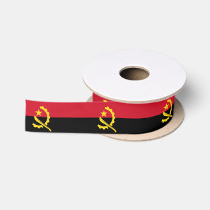 Angolanische Flagge und Angola - Reise, Urlaub/Spo Satinband