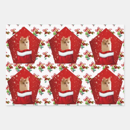 Angora Cat Christmas Geschenkpapier Set (Vorderseite 2)