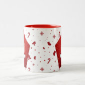 Angora Cat Christmas Zweifarbige Tasse (Mittel)