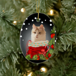 Angora Cat Keramik Ornament
