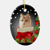 Angora Cat Keramik Ornament (Hinten)