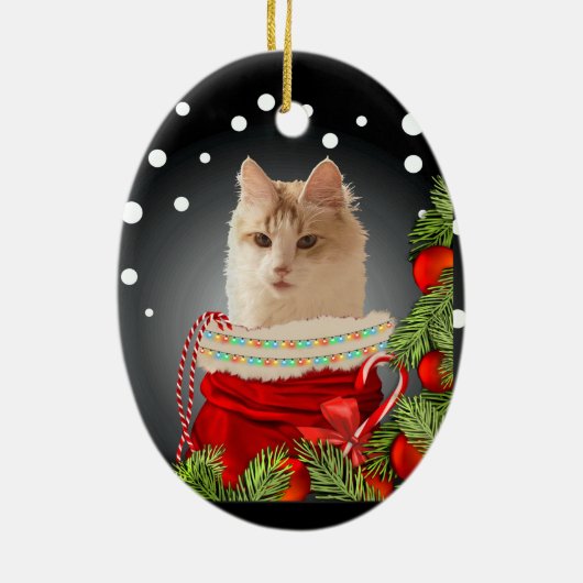 Angora Cat Keramik Ornament (Hinten)
