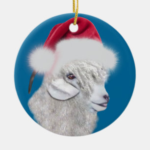 Angora Goat Weihnachtsmannmütze Weihnachtsschmuck