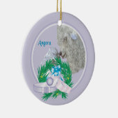 Angora Goat Wreath Keramik Ornament (Rechts)