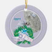 Angora Goat Wreath Keramik Ornament (Vorne)