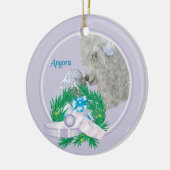 Angora Goat Wreath Keramik Ornament (Links)