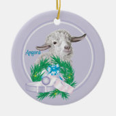 Angora Goat Wreath Keramik Ornament (Vorne)
